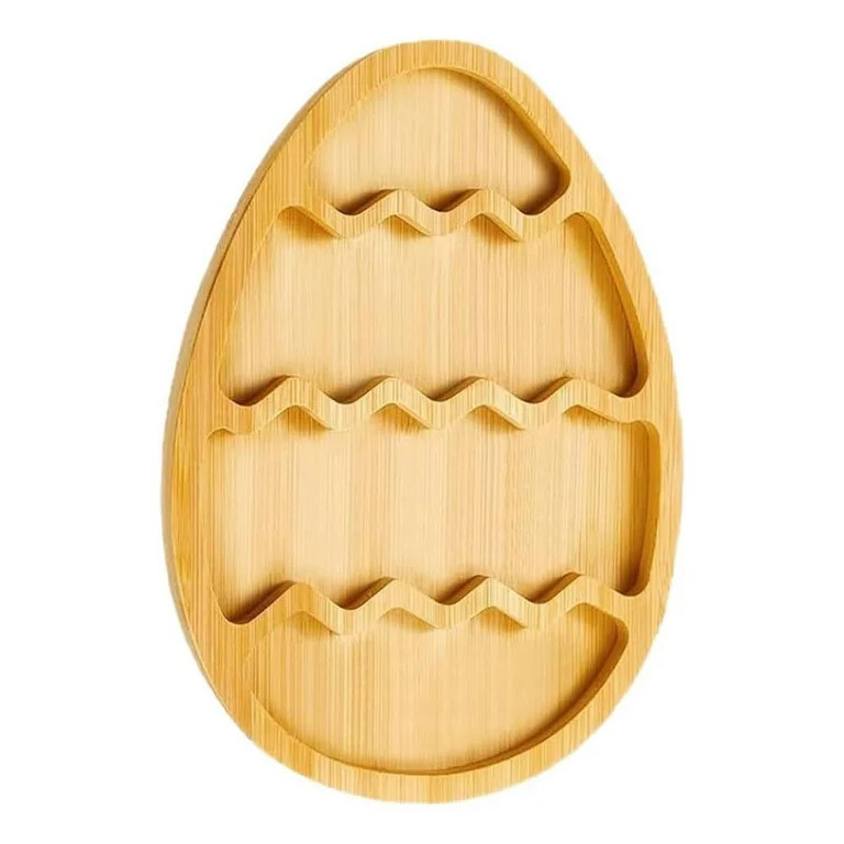 YaoZQ Khaki Wooden Egg Cutting Board Rustic Farmhouse Appetizer Serving Platter Easter Party Chee... | Walmart (US)