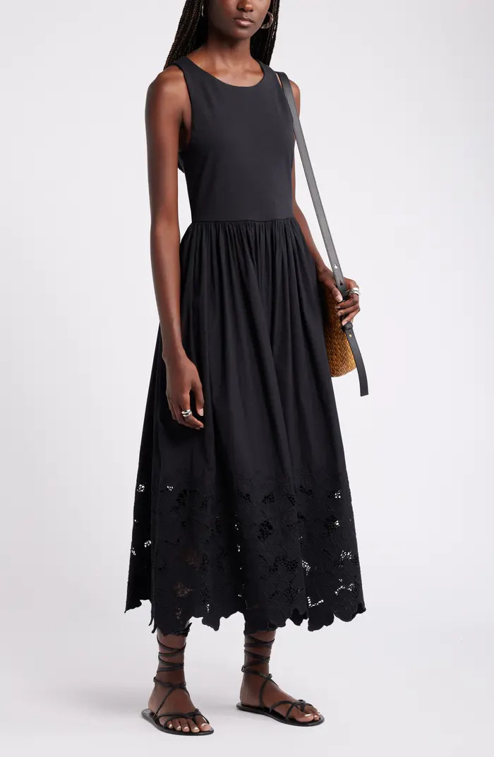 Nordstrom Embroidered Sleeveless Mixed Media Sundress | Nordstrom | Nordstrom