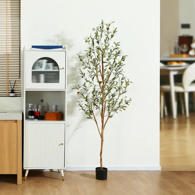 6 ft Artificial Olive Plants with Realistic Leaves and Natural Trunk, Silk Fake Potted Tree with ... | Walmart (US)
