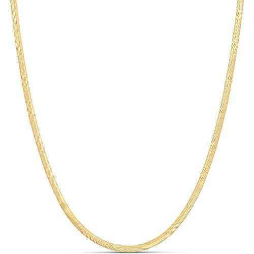 Amazon Essentials 14K Gold Plated Herringbone Chain 16", Yellow Gold | Amazon (US)