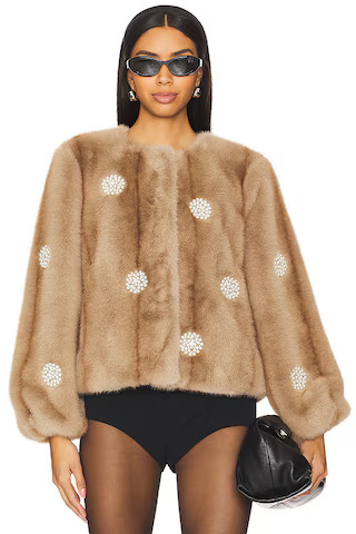 Cinq a Sept Faux Mink Benson Coat in Pewter from Revolve.com | Revolve Clothing (Global)