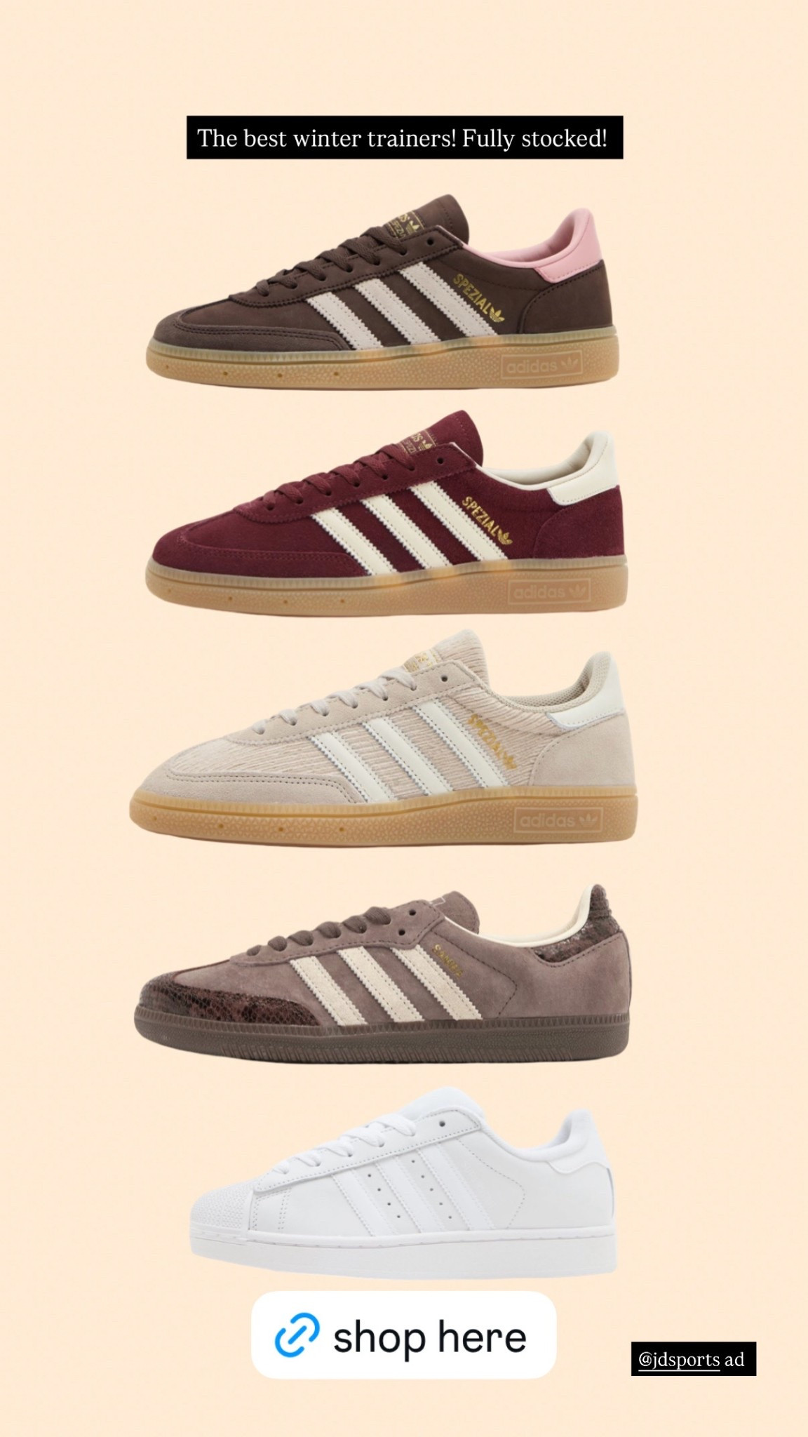 The best winter trainers! All fully stocked ❤️ @jdsports @jdwomens @adidasoriginals ad 
