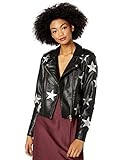 [BLANKNYC] Women's VEGAN LEATHER MOTO JACKET Outerwear, -Stardust, XS | Amazon (US)