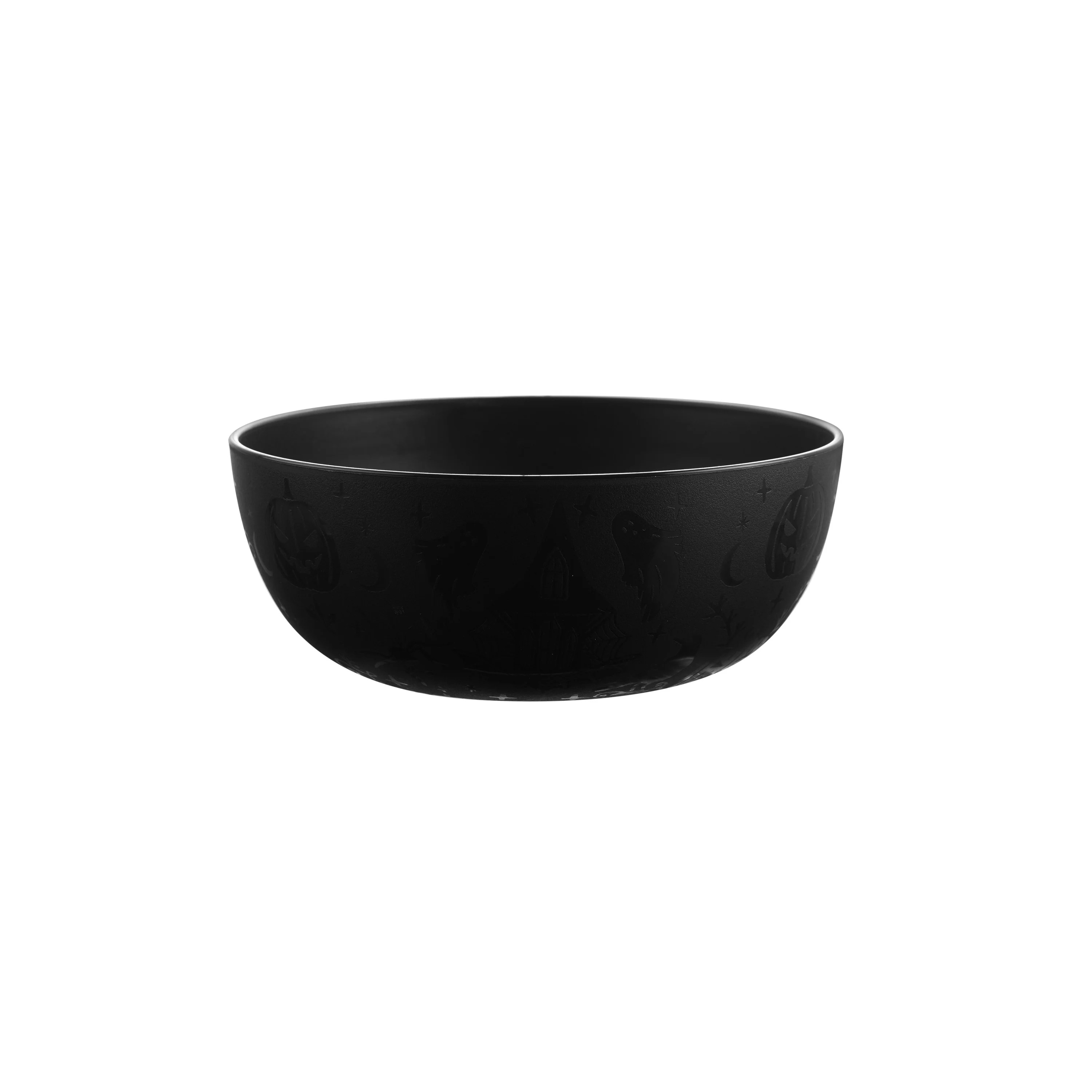 Mainstays 38 Ounce Round Plastic Etched Halloween Bowl, Black | Walmart (US)