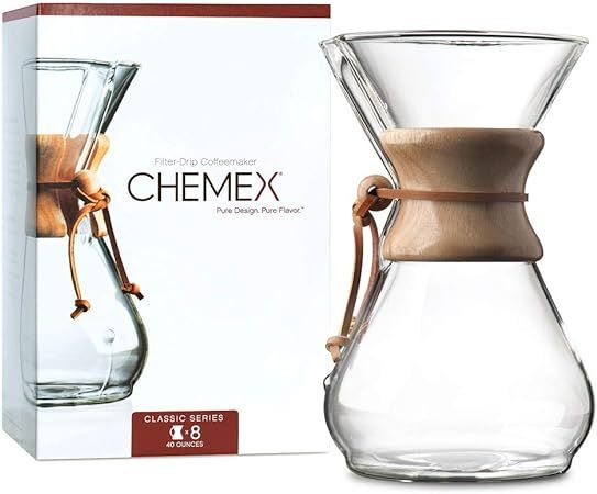 CHEMEX Pour-Over Glass Coffeemaker - Classic Series - 8-Cup - Exclusive Packaging | Amazon (US)