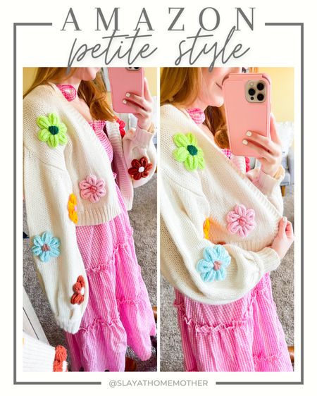 Flower cardigan from Amazon - love this cropped cardigan! Perfect to pair with spring dresses or a basic tee! Wearing XS, color on listing says white but is more off-white. 

XS petite, petite dresses, petite dress, spring outfits, Easter outfit, amazon dresses, petite hourglass, Easter dress, spring outfit 


#LTKSpringSale #LTKstyletip #LTKfindsunder50