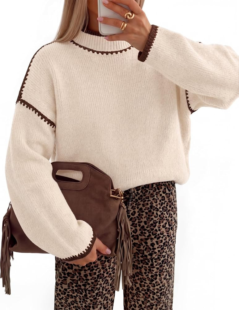 ZESICA Fall Sweater for Women Mock Neck Oversized Outfits | Amazon (US)