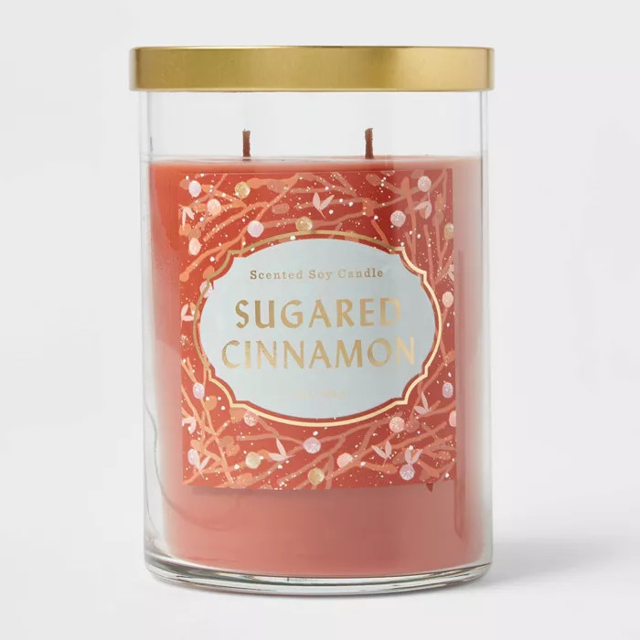 25.1oz Lidded Glass Jar 2-Wick Sugared Cinnamon Candle - Opalhouse™ | Target