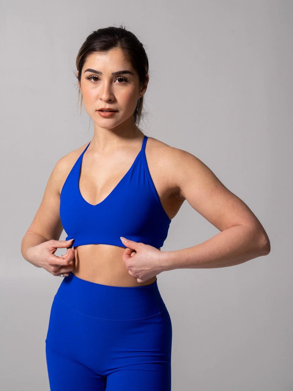 Girlfriend Reversible Sports Bra - Rio Blue and White | Buffbunny Collection
