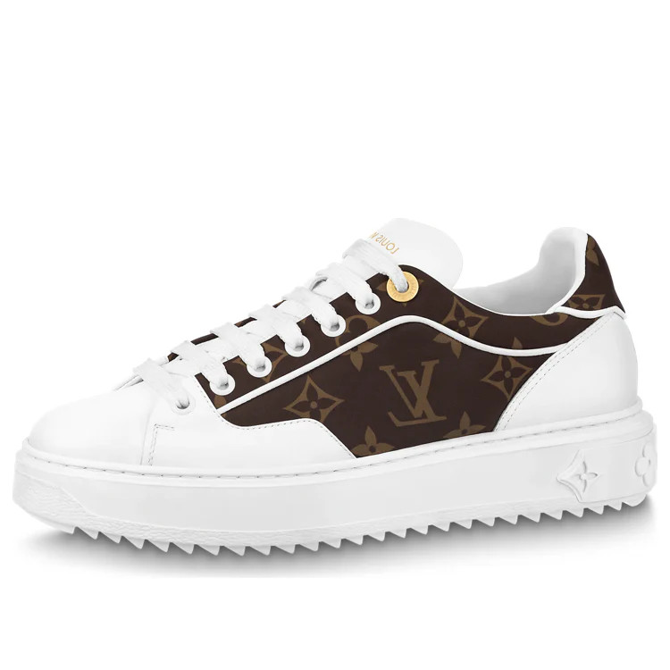 (WMNS) LOUIS VUITTON Time Out Sneakers 'White with Brown Monogram' | KICKS CREW