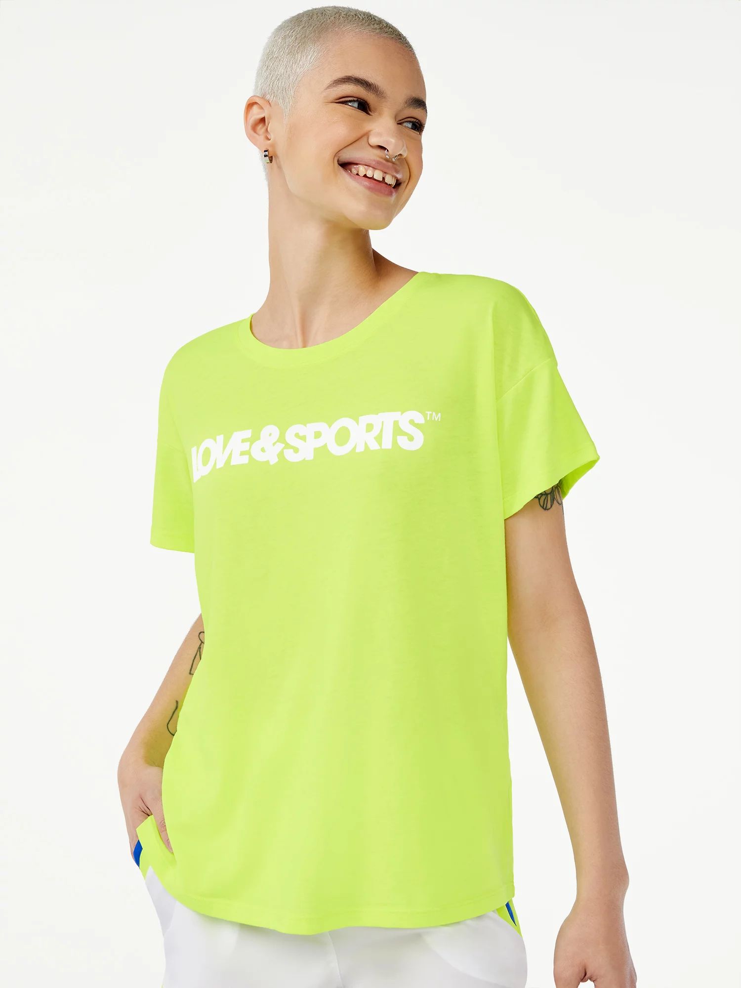 Love & Sports Women's Jersey Logo T-Shirt - Walmart.com | Walmart (US)
