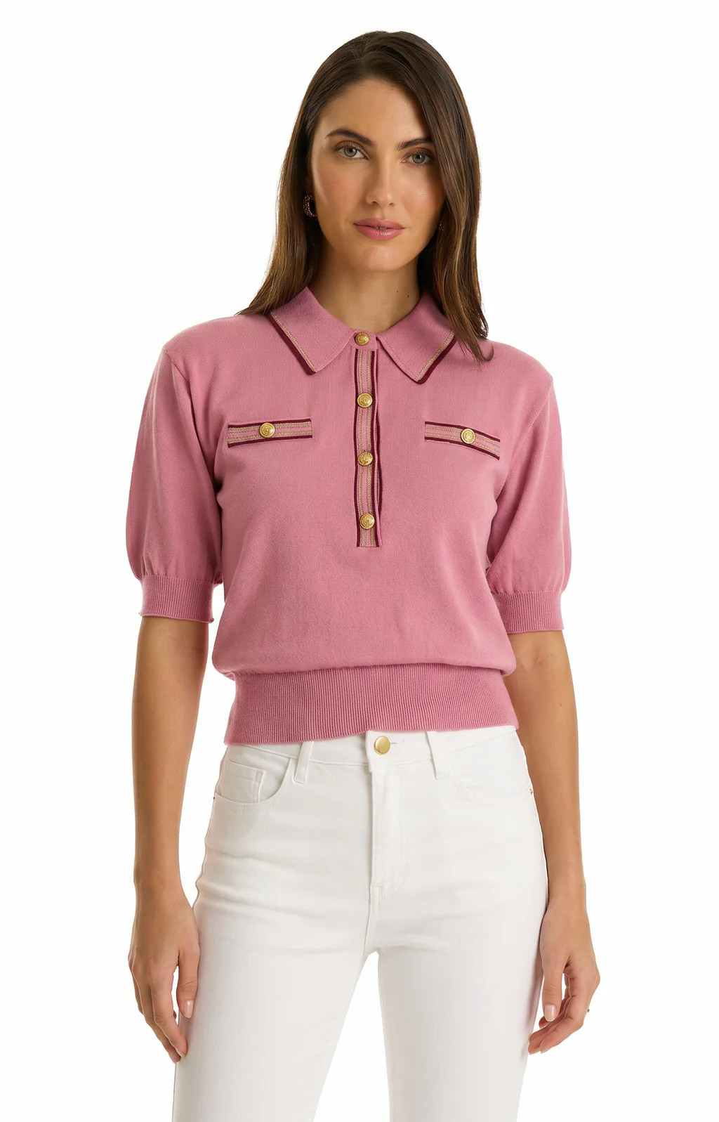 Bobbi Polo Shirt - Dusty Rose | The Noli Shop