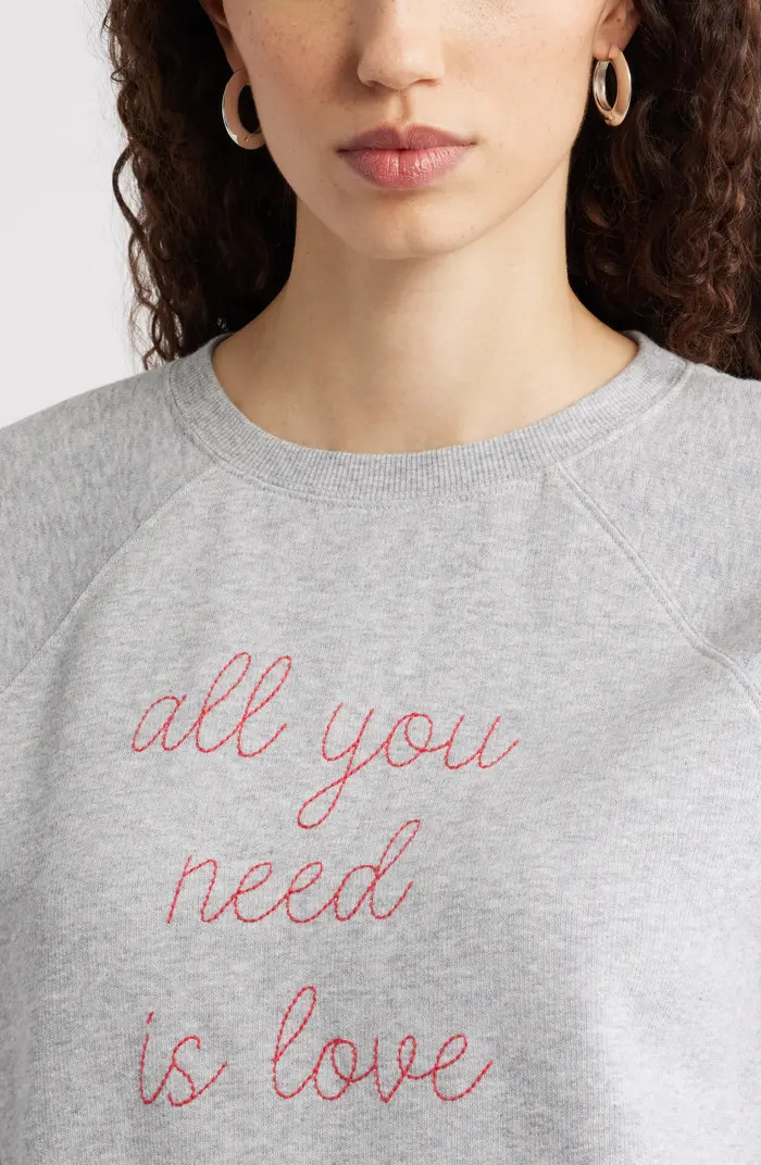 All You Need is Love Embroidered Sweatshirt | Nordstrom