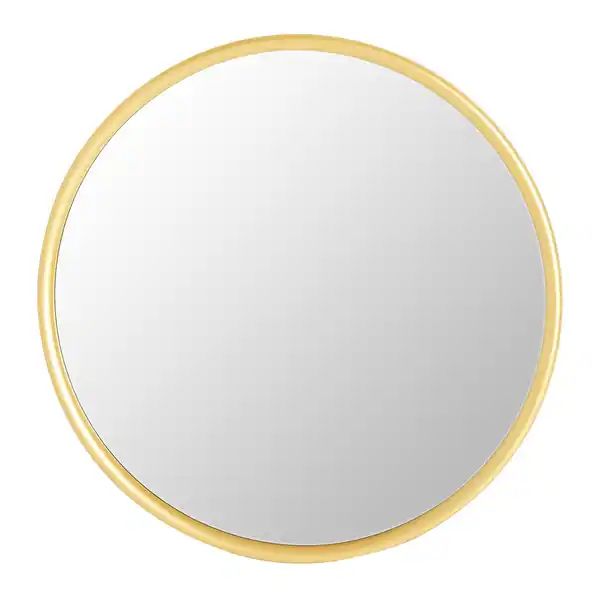 Round Metal Wall Mirror, Gold Finish - Overstock - 33699740 | Bed Bath & Beyond
