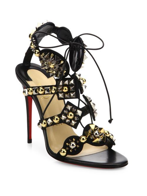 Kaleikita Studded Leather Lace-Up Sandals | Saks Fifth Avenue