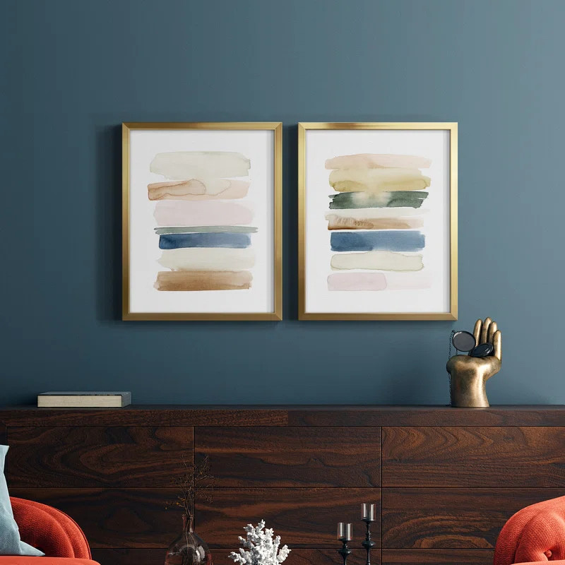 Faint Swatches I - 2 Piece Picture Frame Painting Set | Wayfair Professional