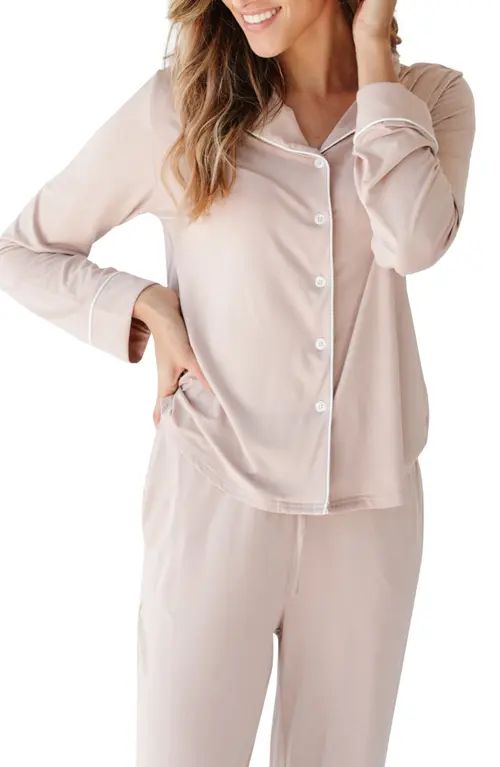 Cozy Earth Long Sleeve Knit Pajamas in Blush at Nordstrom, Size Small | Nordstrom