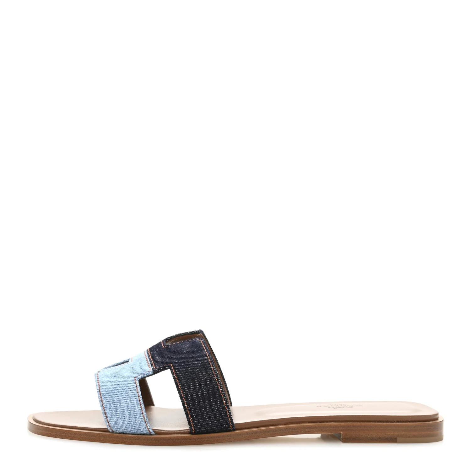 Hermes Denim Canvas Oran Sandals 39.5 Bleu Brut Bleu Clair 1700162 | FASHIONPHILE (US)