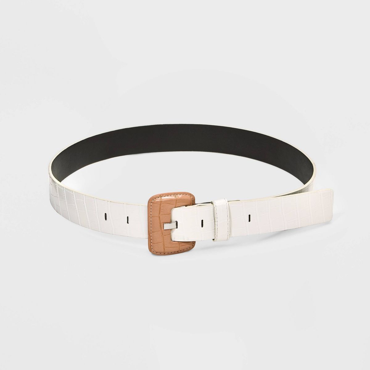 Women's Colorblock Covered Buckle Belt - A New Day™ White | Target