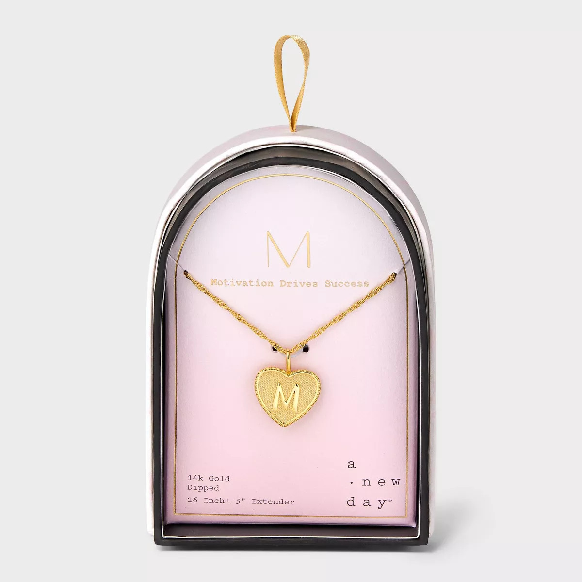 14K Gold Dipped Initial Heart Pendant Necklace - A New Day™ Gold | Target