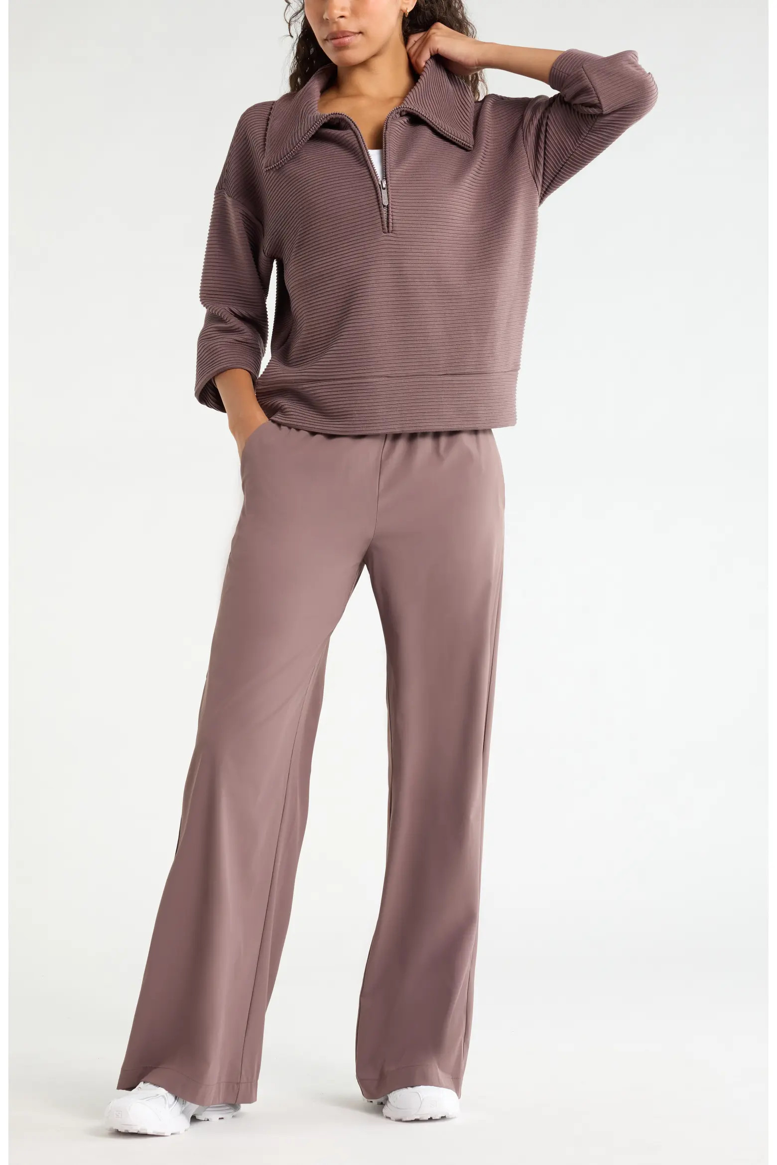 Half Zip Fleece Ottoman Pullover (Women) | Nordstrom | Nordstrom
