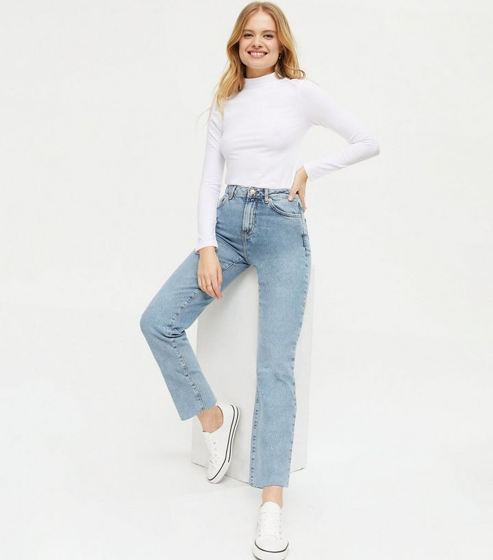 Blue Vintage Wash Ankle Grazing Hannah Straight Leg Jeans
						
						Add to Saved Items
						R... | New Look (UK)