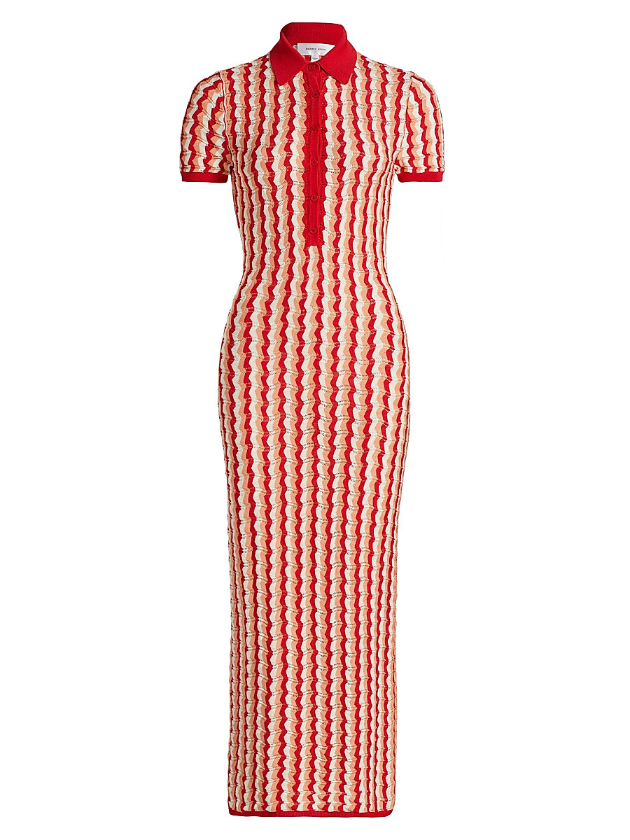 Women's Quinlan Striped Pointelle-Knit Maxi Dress - Cherry Multi - Size XS | Saks Fifth Avenue