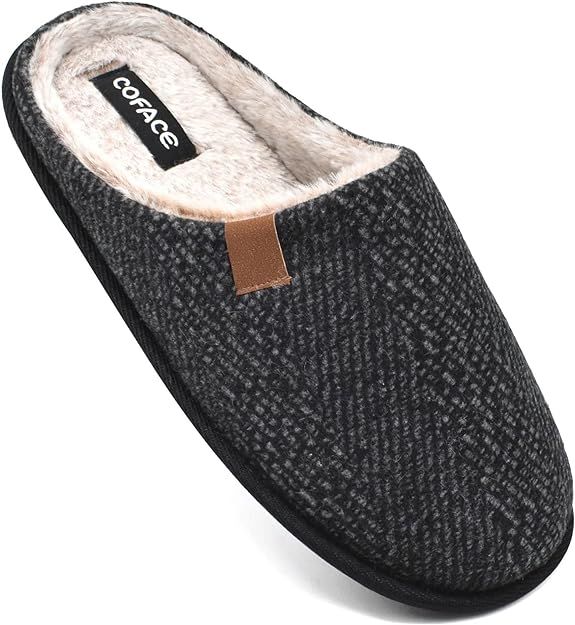 COFACE Unisex Mens Womens Cozy Memory Foam Scuff Slippers Casual Slip On Warm House Shoes Indoor/... | Amazon (US)