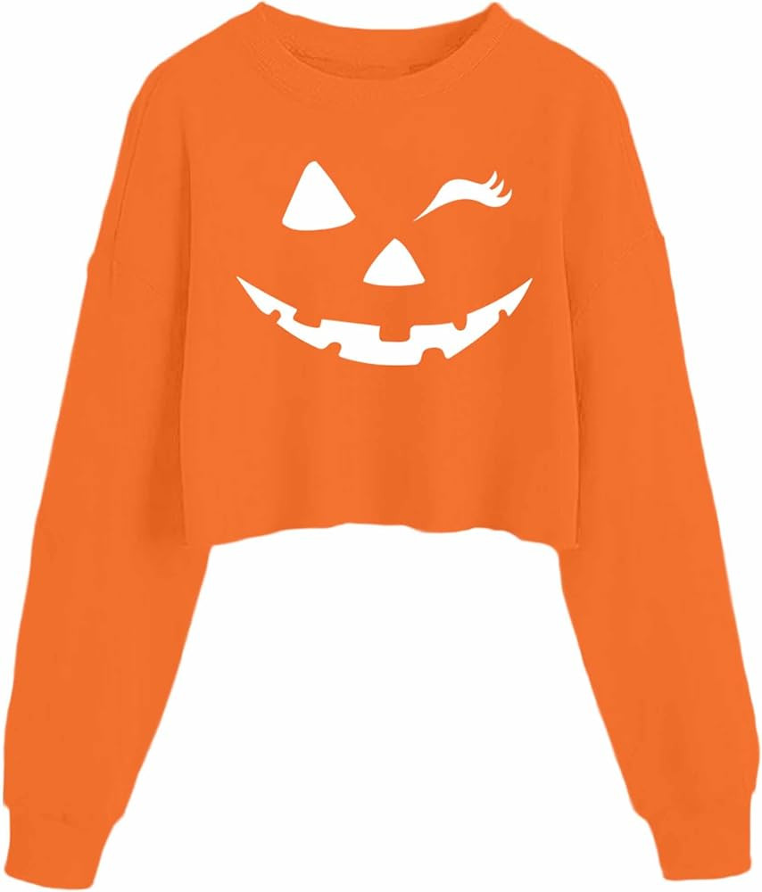 Halloween Shirts for Women Jack O Lantern Long Sleeve Shirt | Amazon (US)