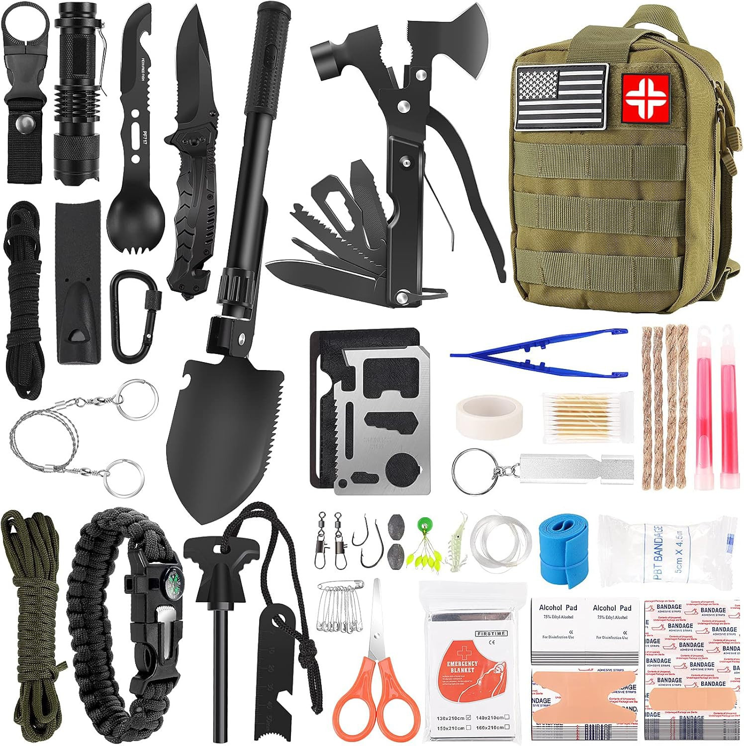 Survival Kit and First Aid Kit, 142Pcs Professional Survival Gear and Equipment with Molle Pouch,... | Amazon (US)