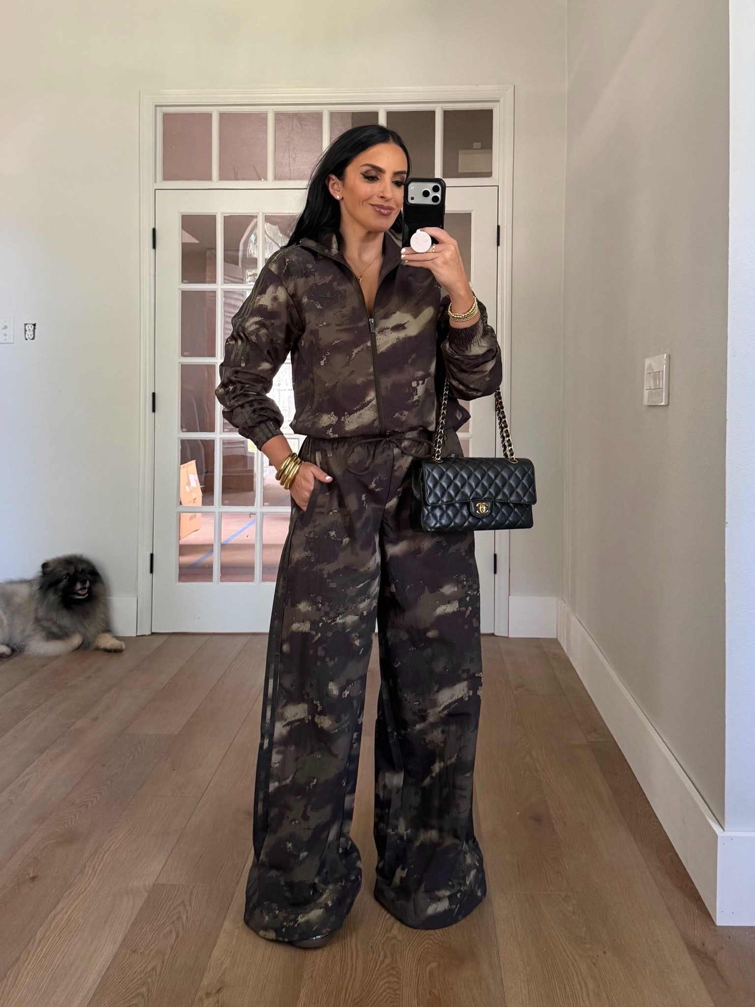 Adidas Camouflage adilenium track pants wearing size small. Camouflage loose track top wearing size small