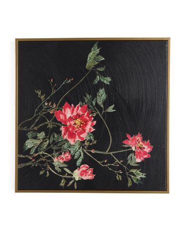 20x20 Blossoms On Black Framed Wall Art | TJ Maxx