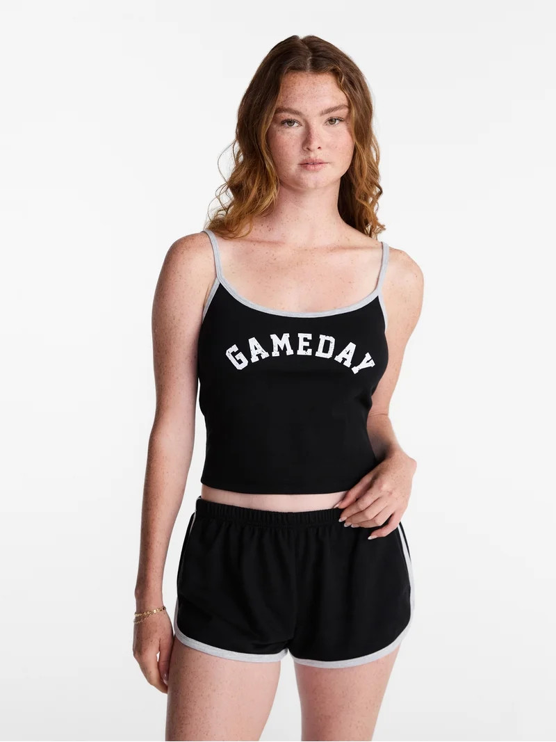 No Boundaries Sports Tank Top and Shorts Sleep Set, 2-Piece, Women's XS-XXL | Walmart (US)