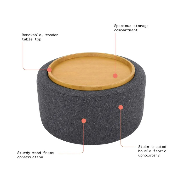 Beautiful Mesa de Centro con Almacenamiento de Drew Barrymore, Color Carbón | Walmart (US)