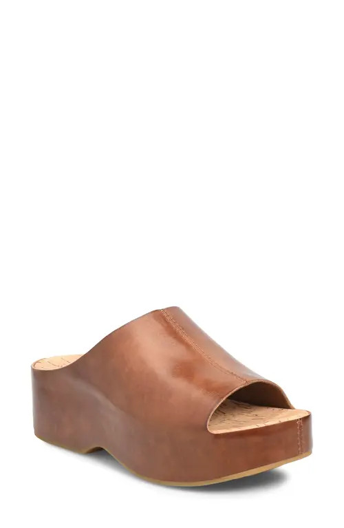 Kork-Ease® Yazmin Platform Slide Sandal in Brown Leather at Nordstrom, Size 11 | Nordstrom