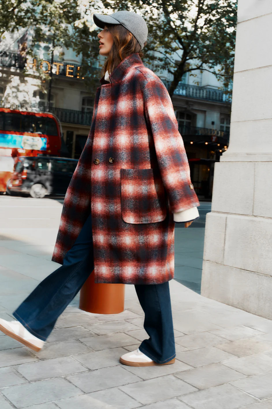 DB x Wyse Check Wool Coat - Multi | WYSE London