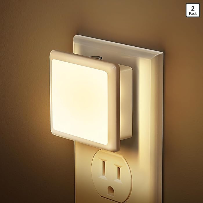 JandCase Night Lights Plug into Wall 2 Pack, Plug in Night Light with Dusk-to-Dawn Light Sensor, ... | Amazon (US)