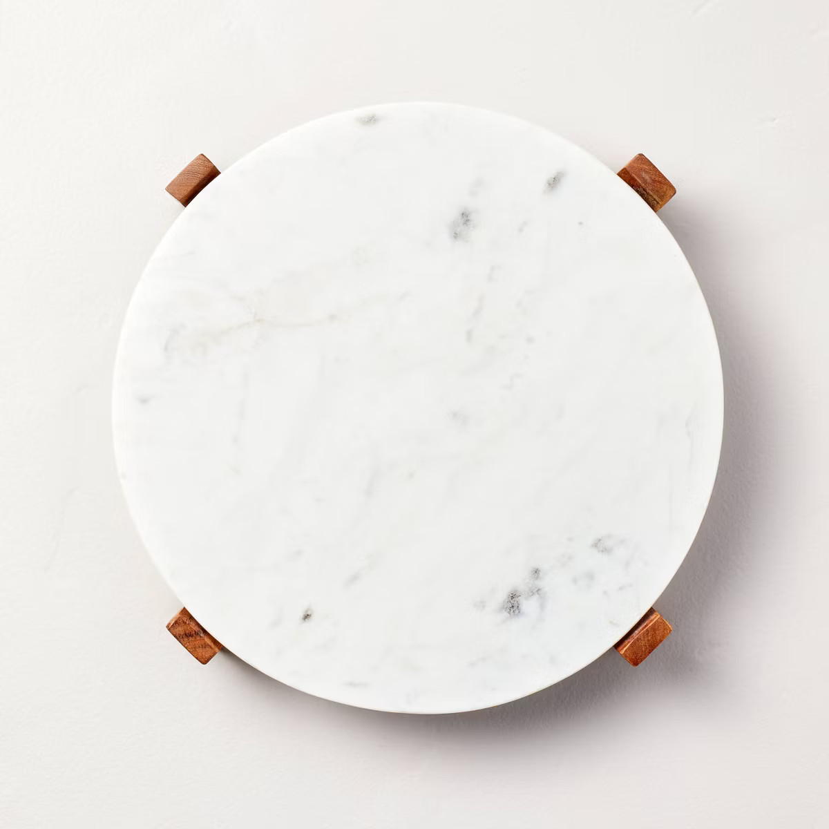 12.5" Marble & Wood Footed Trivet White/Gray - Hearth & Hand™ with Magnolia | Target