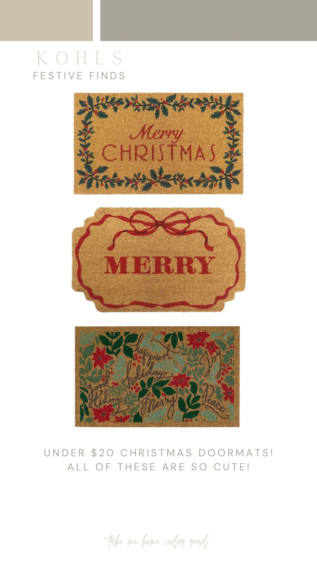 How cute are these Christmas doormats? All under $20!

Christmas decor, Christmas front porch, holiday decor , Christmas doormat 

#LTKHoliday #LTKSaleAlert #LTKHome