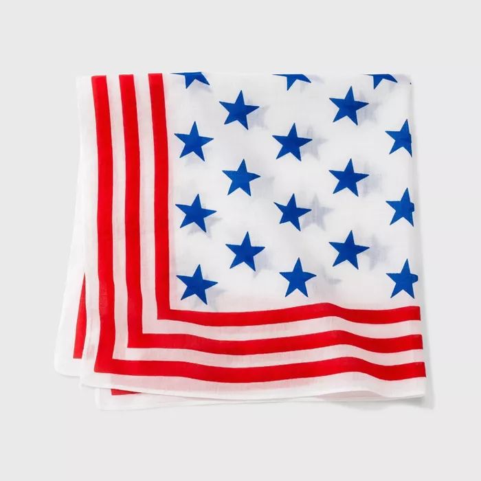 Adult Stars and Stipes Bandana - White/Red/Blue | Target