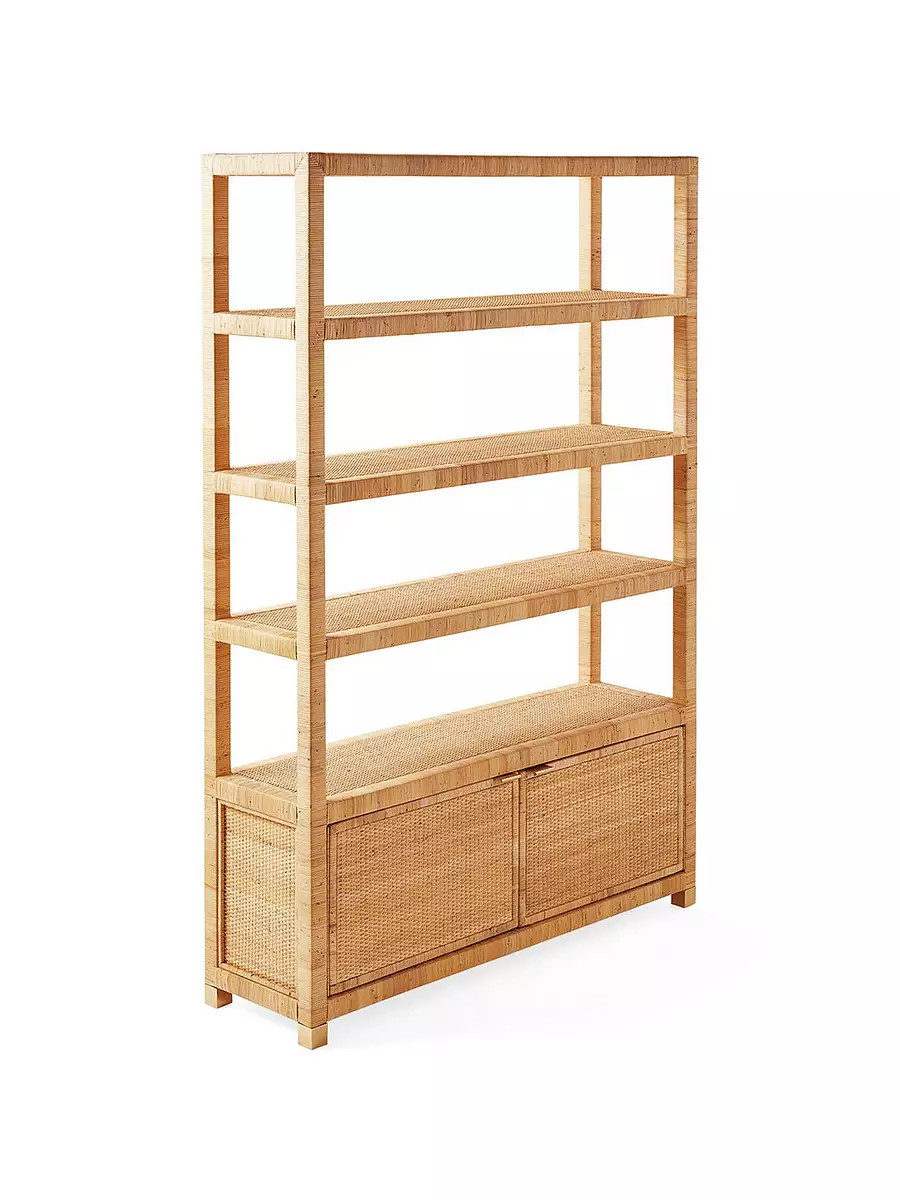 Balboa Rattan Wide Bookshelf | Serena and Lily