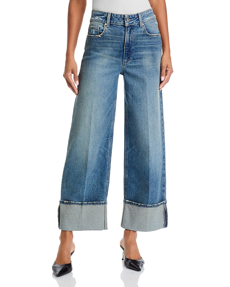 Paige Sasha Wide Cuff Ankle Jeans in Blue Note Distressed | Bloomingdale's (US)