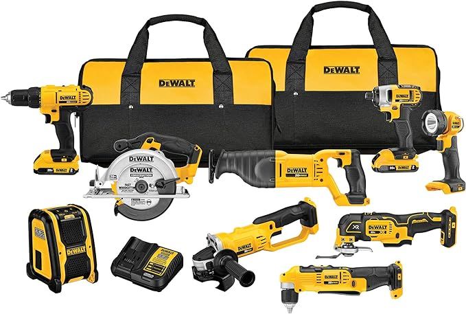 DEWALT 20V MAX Power Tool Combo Kit, 9-Tool Cordless Power Tool Set with 2 Batteries and Charger ... | Amazon (US)