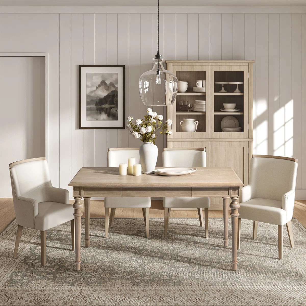 Sara 60'' Farmhouse Dining Table With Drawer | Wayfair North America