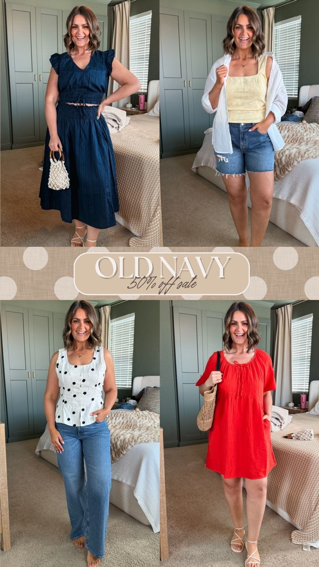 Old Navy is having a 50% off sale right now!

Blue top, medium blue skirt, large yellow tank, large, white eyelet top, large, polka dot top, large Jeans, 12 orange dress, large 


#LTKSaleAlert #LTKMidsize #LTKSeasonal