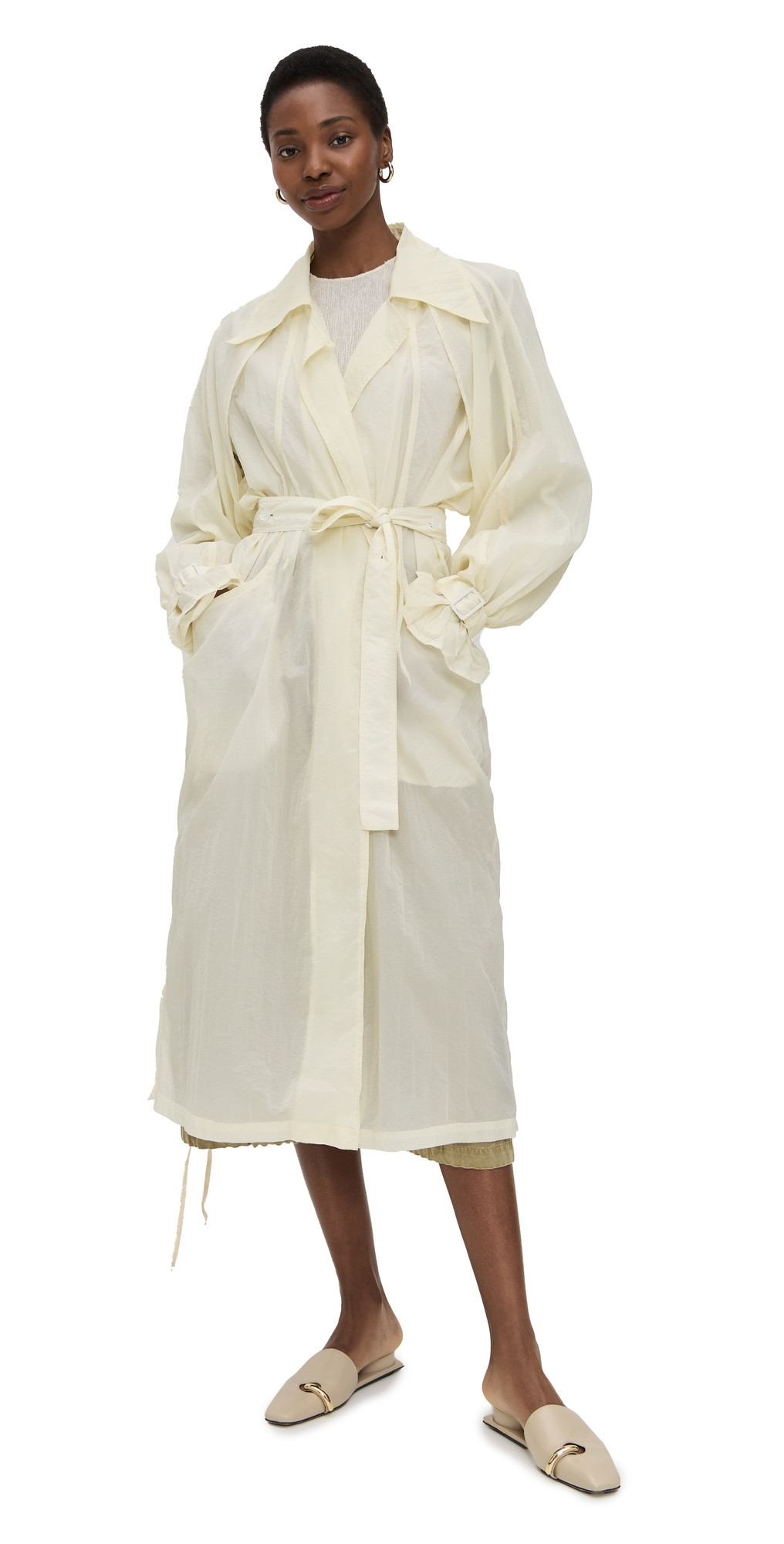 Simonett Translucent Trench Beige One Size | Shopbop