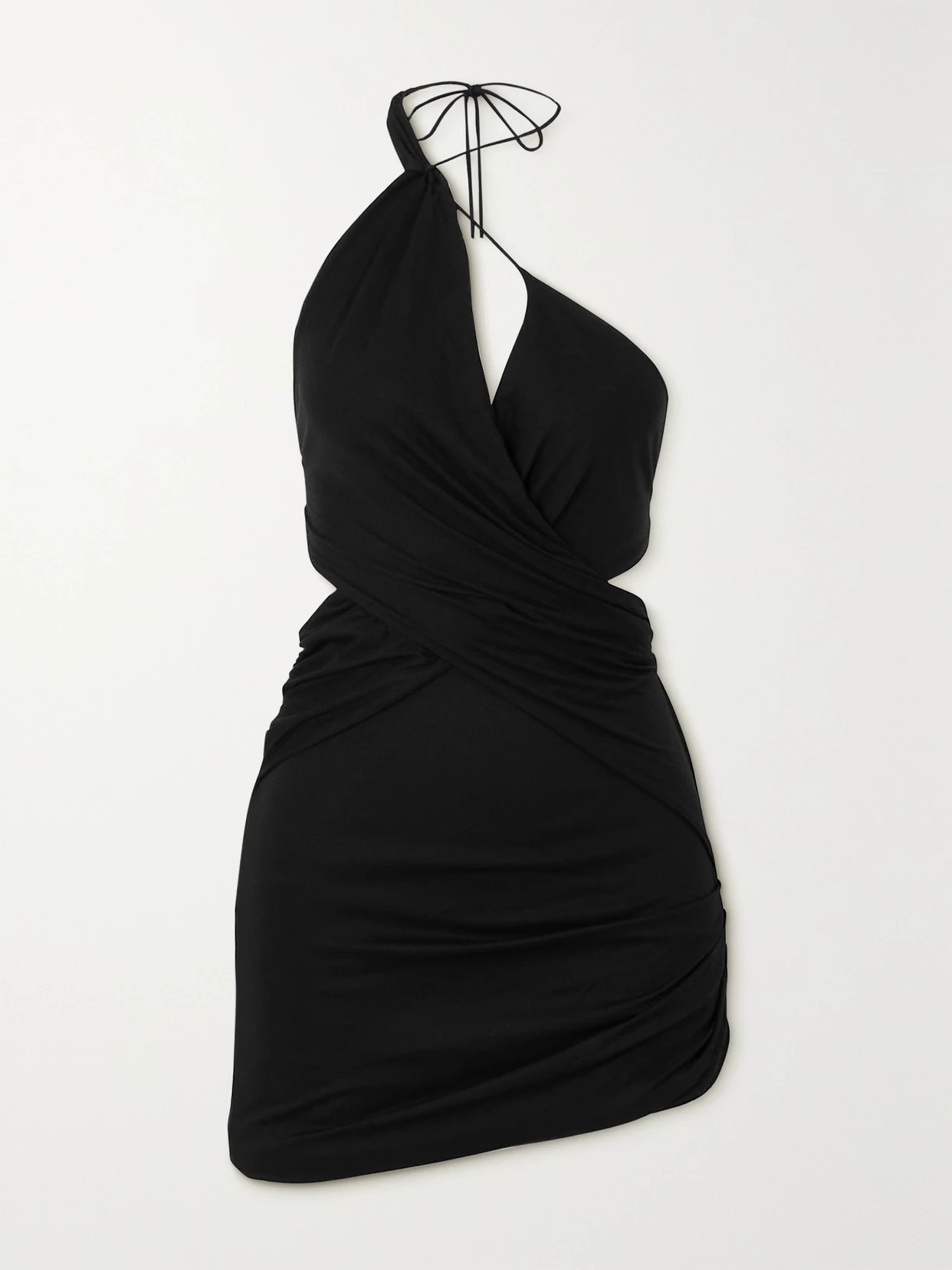 GAUGE81 - Molos Asymmetric Cutout Draped Modal Mini Dress - Black | NET-A-PORTER (US)