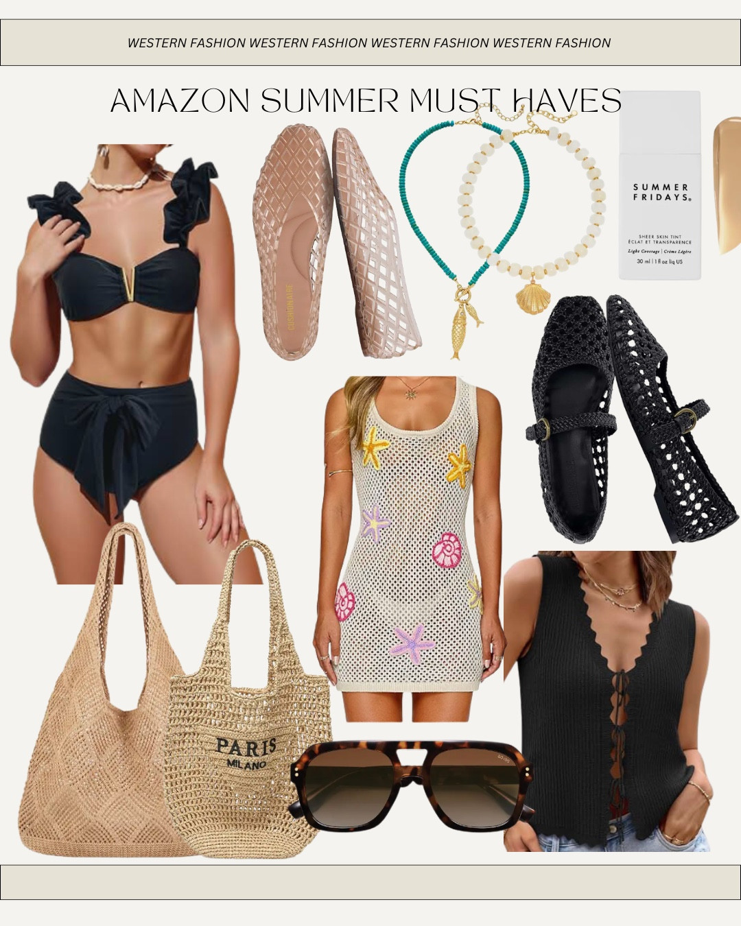 Amazon summer must haves , bathing suit, beach bag, cute sandals, shoes, jewelry accessories, Tinnin moisturizer Beach vacation, swim suit bikini

#LTKSwim #LTKTravel #LTKSeasonal