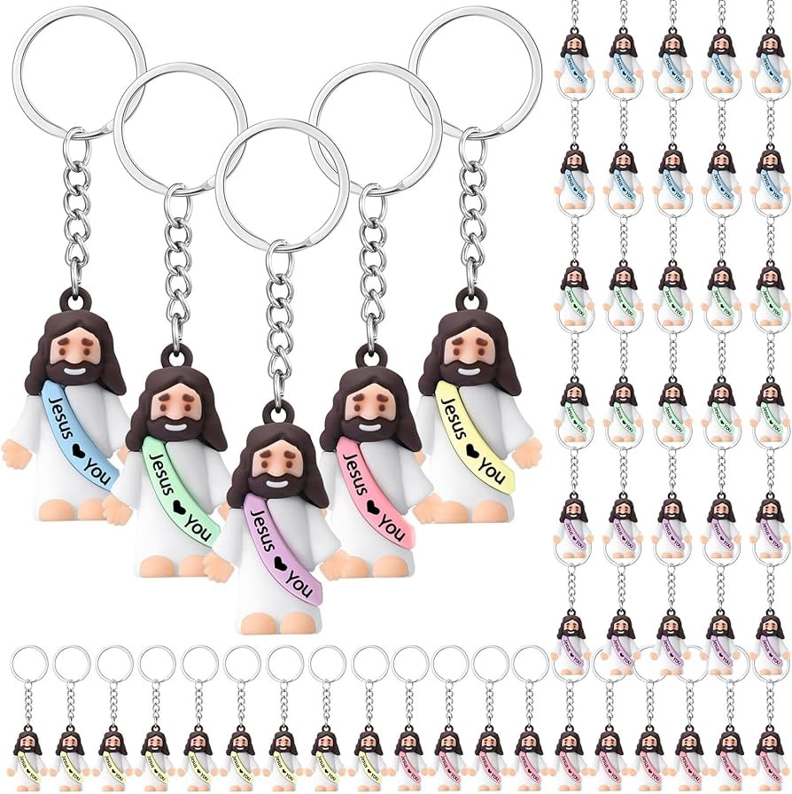 Sumind 48 Pcs Jesus Toys Figurine Christian Keychain Jesus Doll Religious Keychain Bulk Classic C... | Amazon (US)