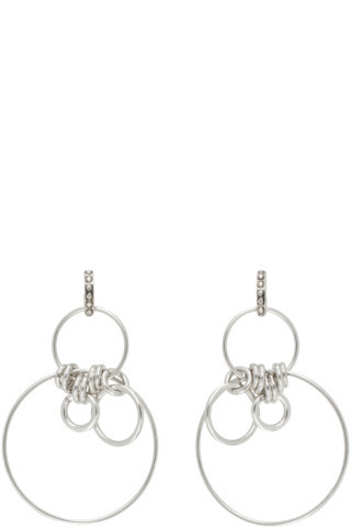 Silver Multi Ring Boucle Earrings | SSENSE